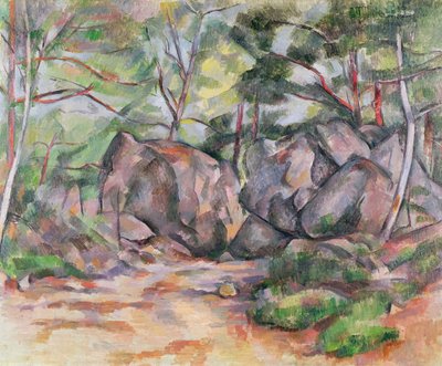 Woodland with Boulders by Paul Cézanne